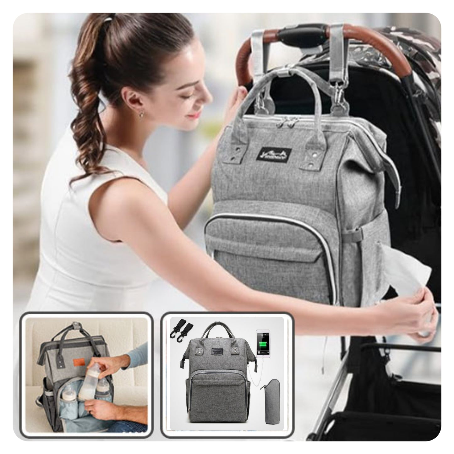 Sac à Langer Multifonctionnel Imperméable