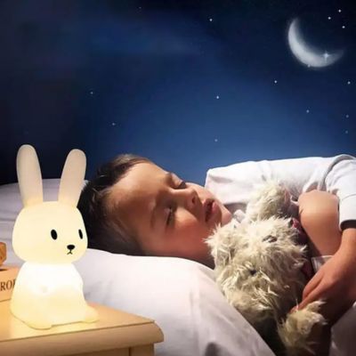 Veilleuse lapin LED complète rechargeable pour nuits paisibles
