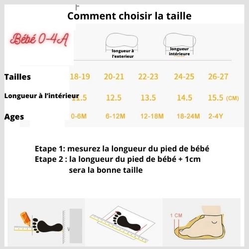Chaussons bébé antidérapants apprentissage marche