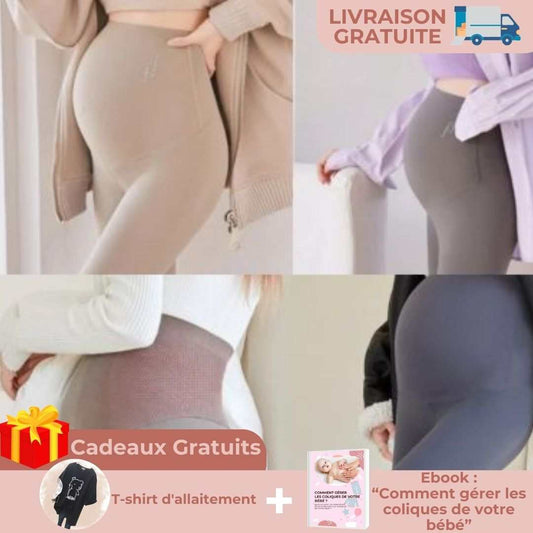 Legging femme enceinte ceinture haute élastique confortable