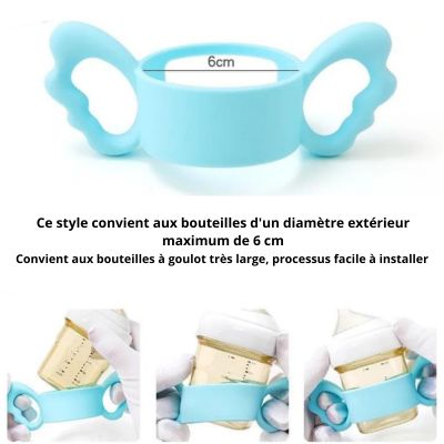 Silicone alimentaire sans BPA poignée biberon ergonomique bébé