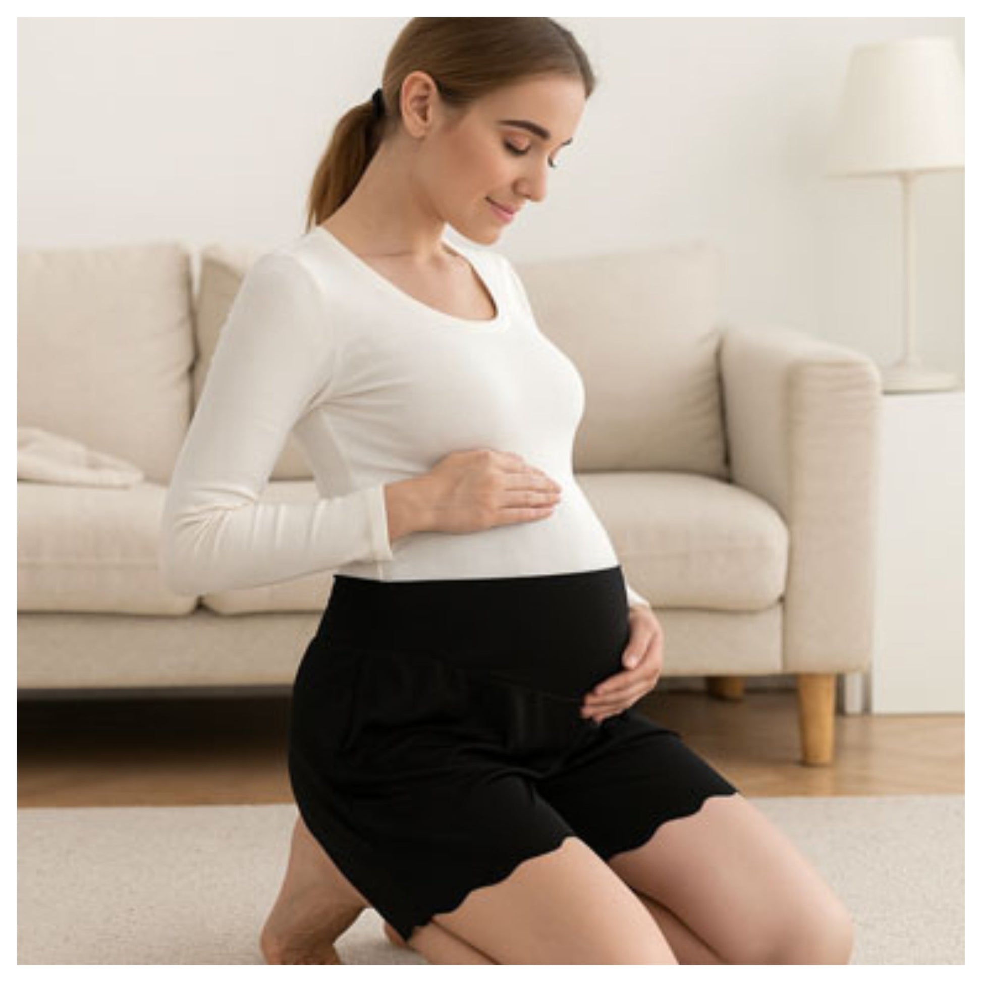 Short grossesse rose poudré style féminin grossesse