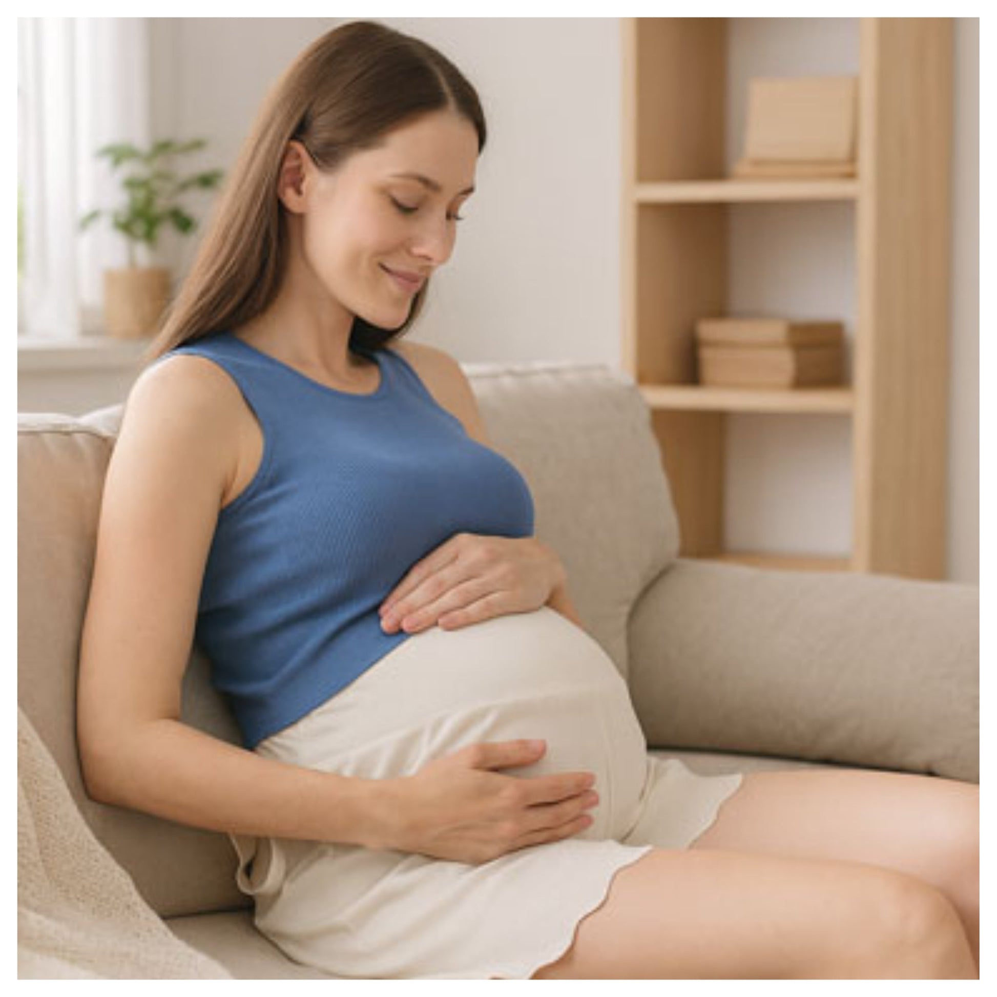 Short grossesse gris détente yoga prénatal confort