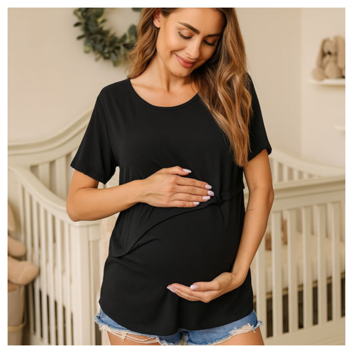 T-shirt allaitement élégant en coton biologique confortable