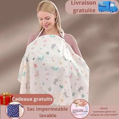 Maman debout avec bébé tablier allaitement discret pratique