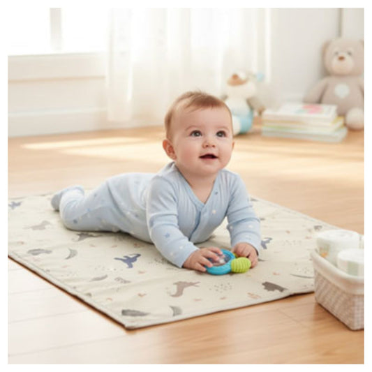 Tapis à langer nomade compact avec surface rembourrée confortable pour bébé