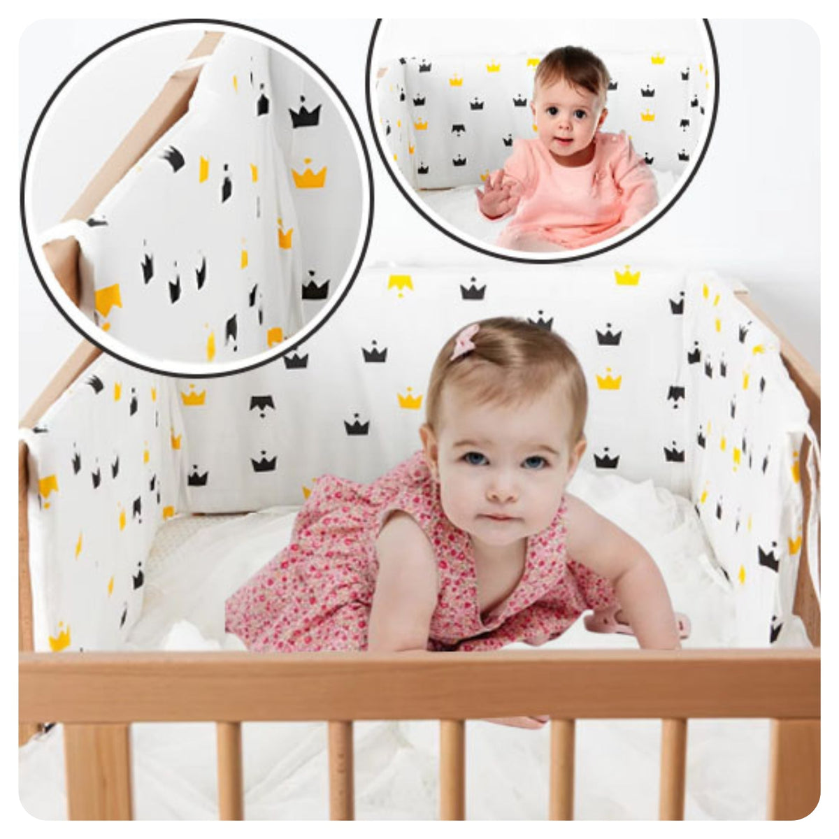 Tour de lit bébé design étoilé protection complète EMAMBEBEWEL