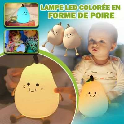 Veilleuse LED Night bébé colorée en forme de poire lumière douce