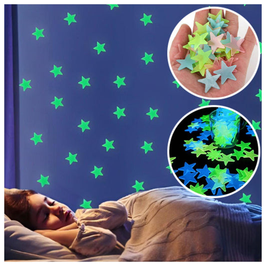 100 étoiles phosphorescentes autocollantes lumineuses pour plafond chambre bébé