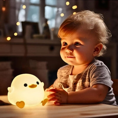 Veilleuse bébé canard LED rechargeable avec lumière douce apaisante